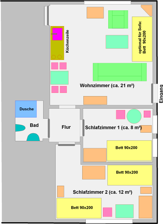 Grundriss Ferienwohnung Arnstadt